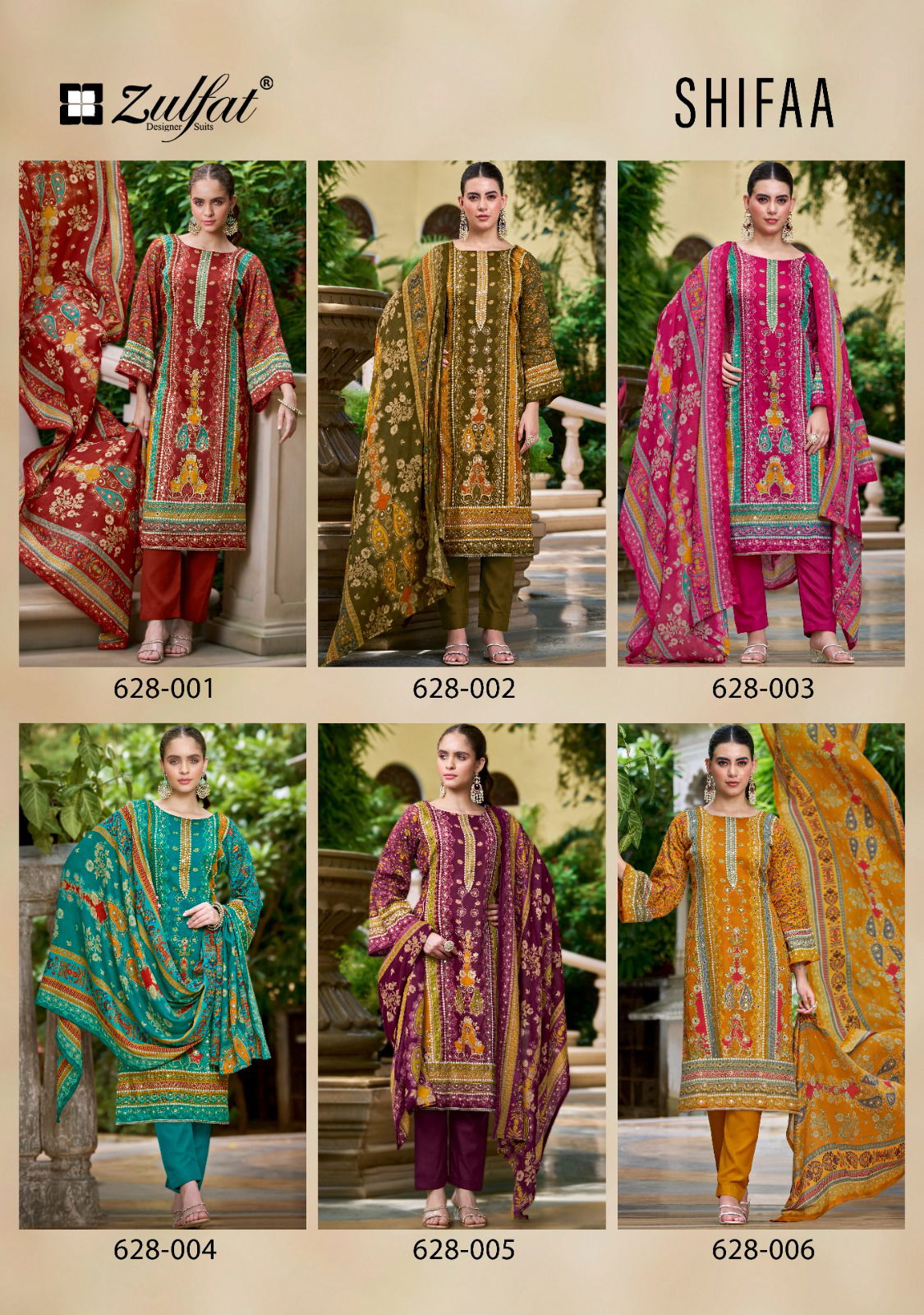 Shifaa By Zulfat Jam Cotton Printed Dress Material Orders In India